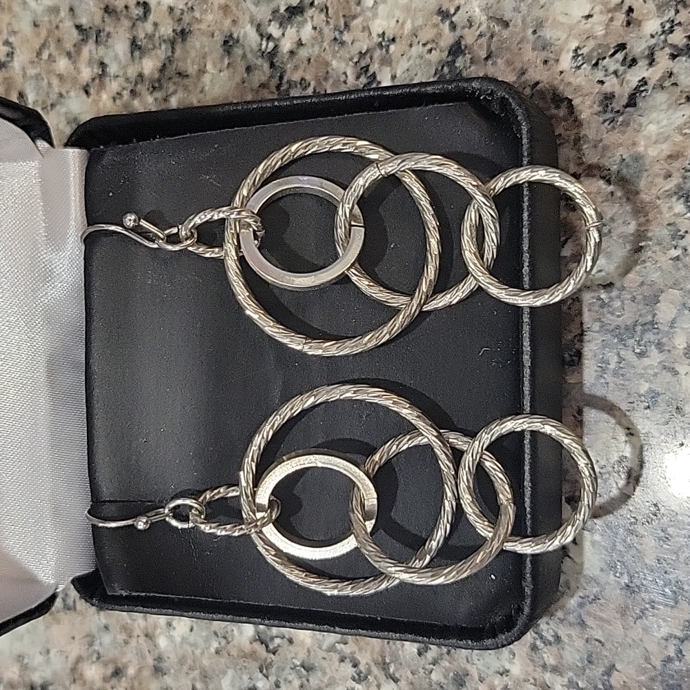 Silver Multi-Circle Earrings